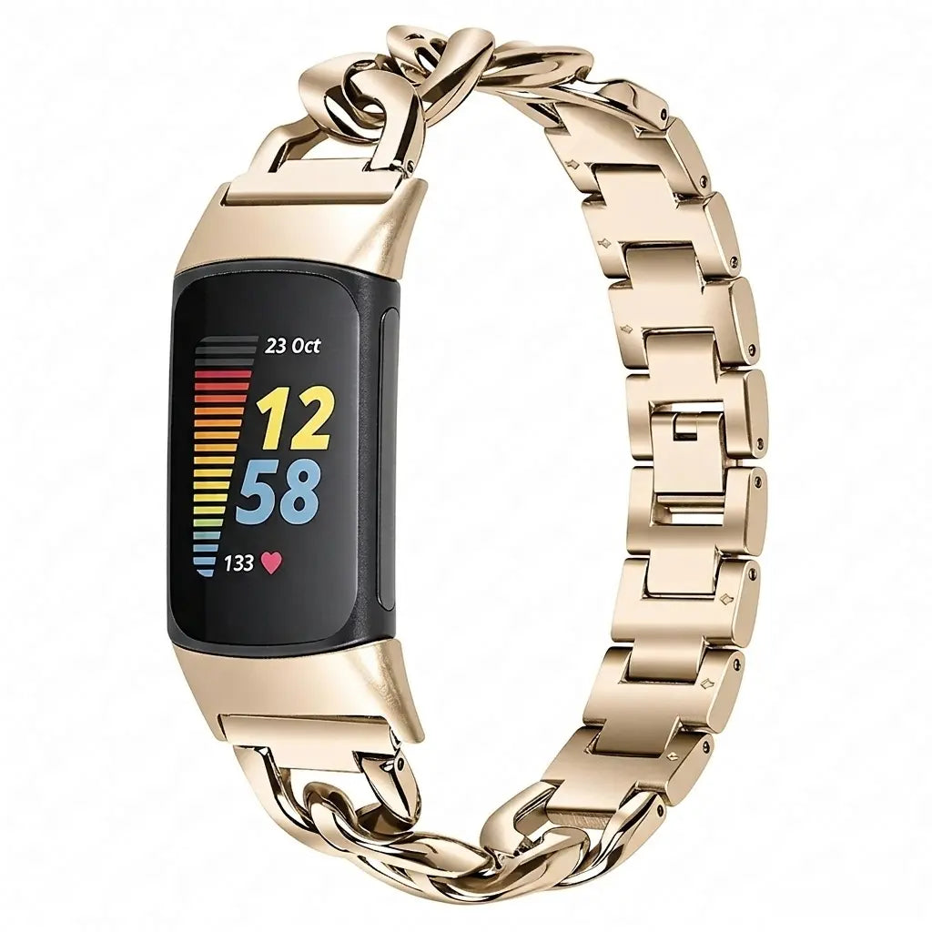 Bracelet chaîne en acier Fitbit Charge 5 (lumière stellaire)