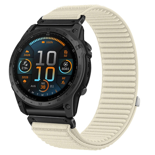 Bracelet nylon ondulé Garmin Fenix 8 - 43mm (lumière stellaire)
