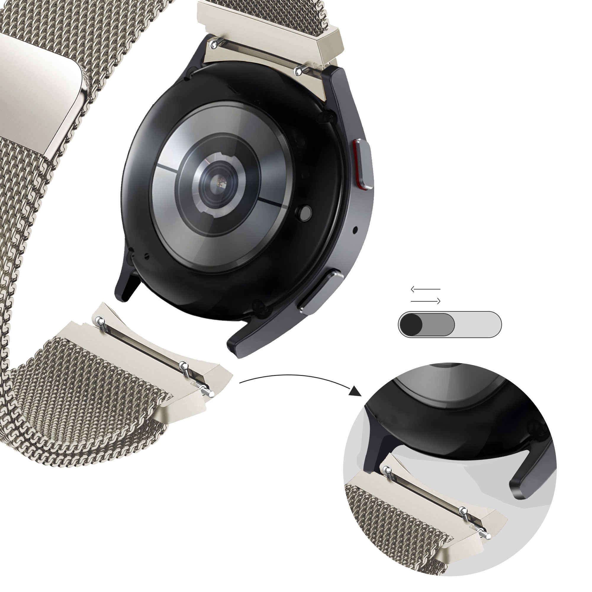 Bandz Bracelet milanais Loop Samsung Galaxy Watch 5 44mm (lumière stellaire )