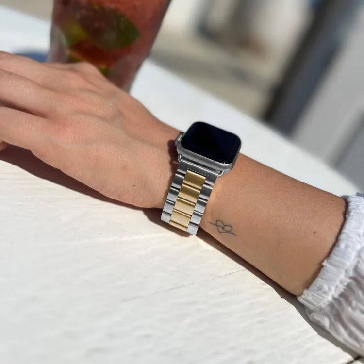 Apple Watch Steel Strap (Silver/Gold)