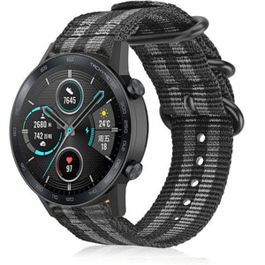 Bracelet nylon avec boucle Honor Magic Watch 2 (noir/gris)