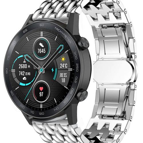 Bracelet acier Dragon Honor Magic Watch 2 (argent)