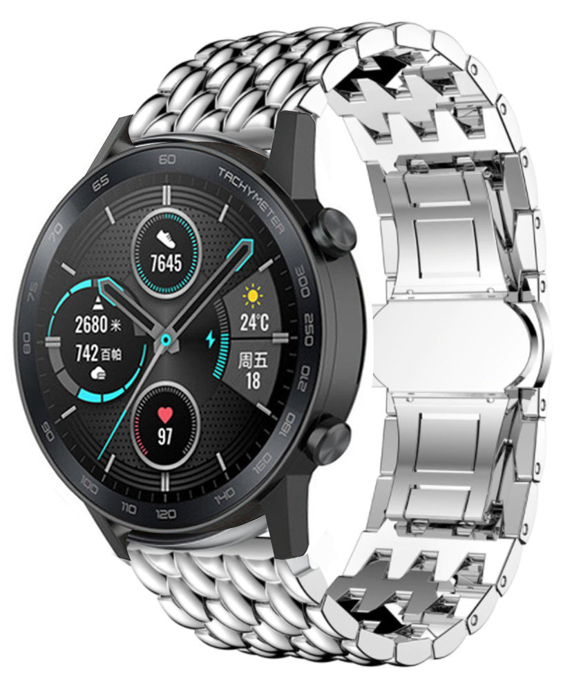 Bracelet acier Dragon Honor Magic Watch 2 (argent)