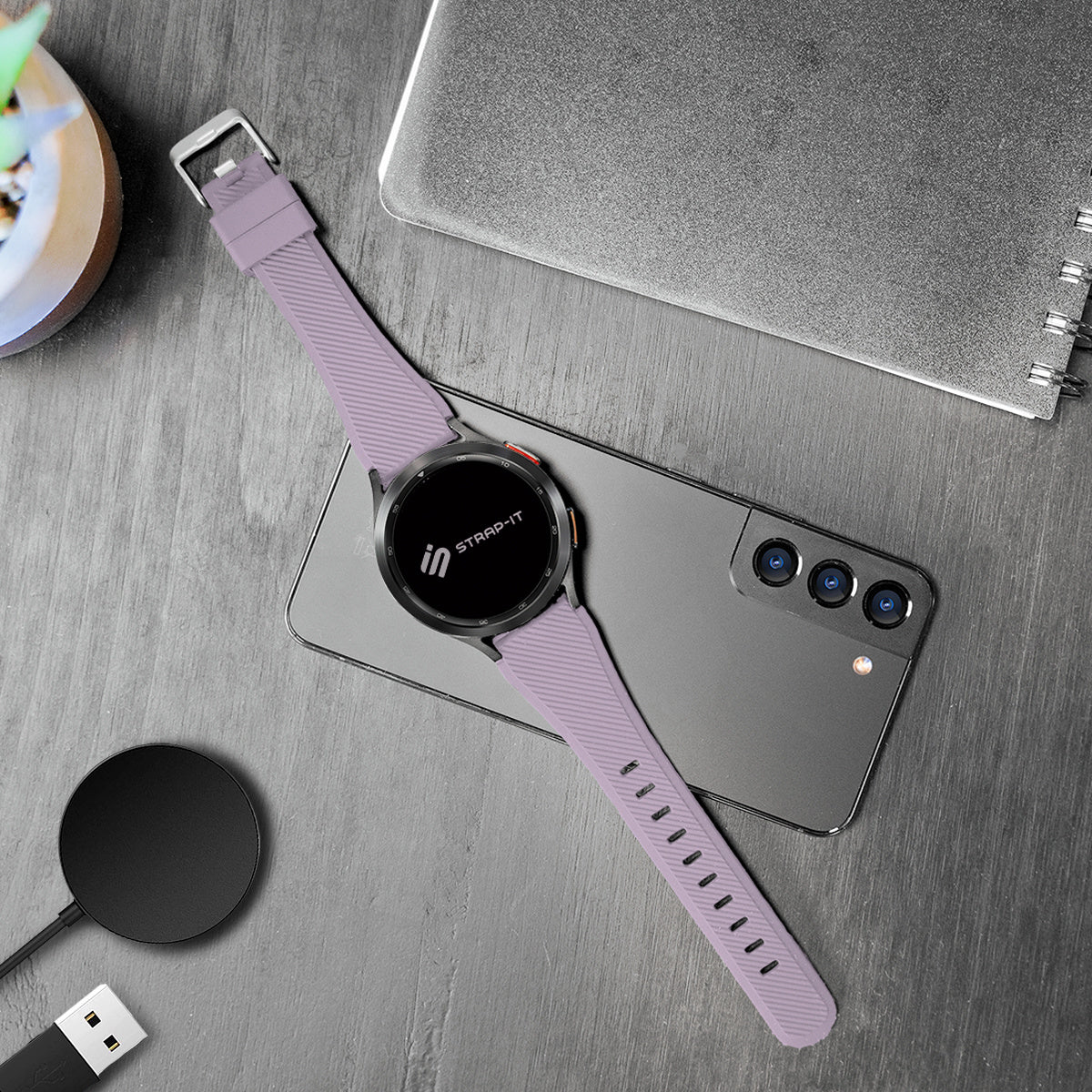 Bracelet silicone sergé Coros Pace 2 (lila)