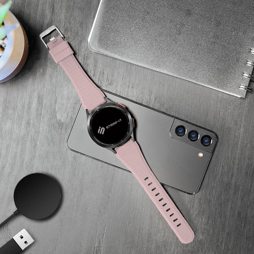 Bracelet silicone sergé Amazfit Bip U (Pro) (rose)