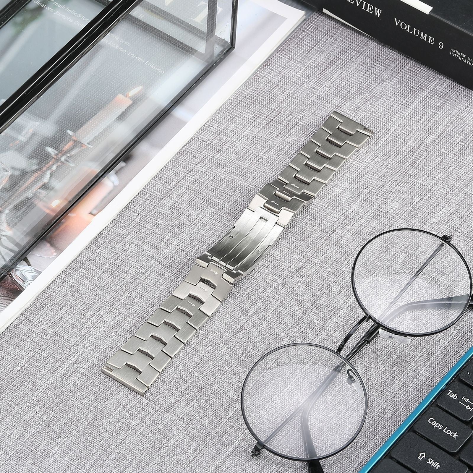 Bracelet titane grain (Boucle plate) Amazfit Bip 6 (argent)