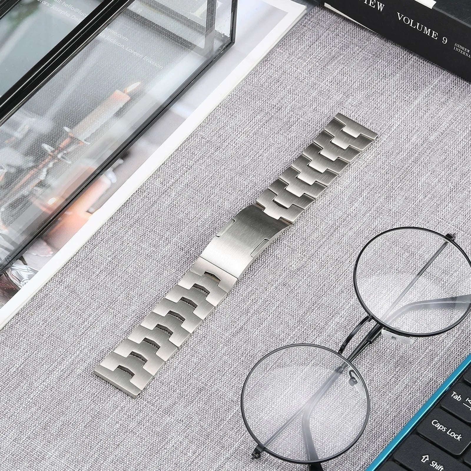 Bracelet en titane granulaire pour Oppo Watch X2 - fermeture plate(argenté)
