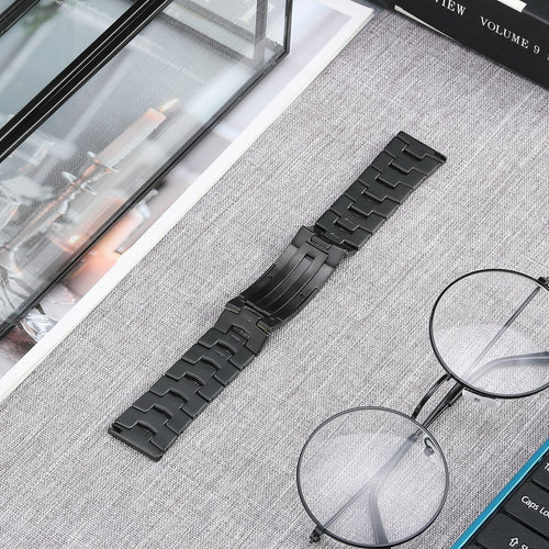 Bracelet titane grain (fermoir plat) Huawei Watch Ultimate (noir)