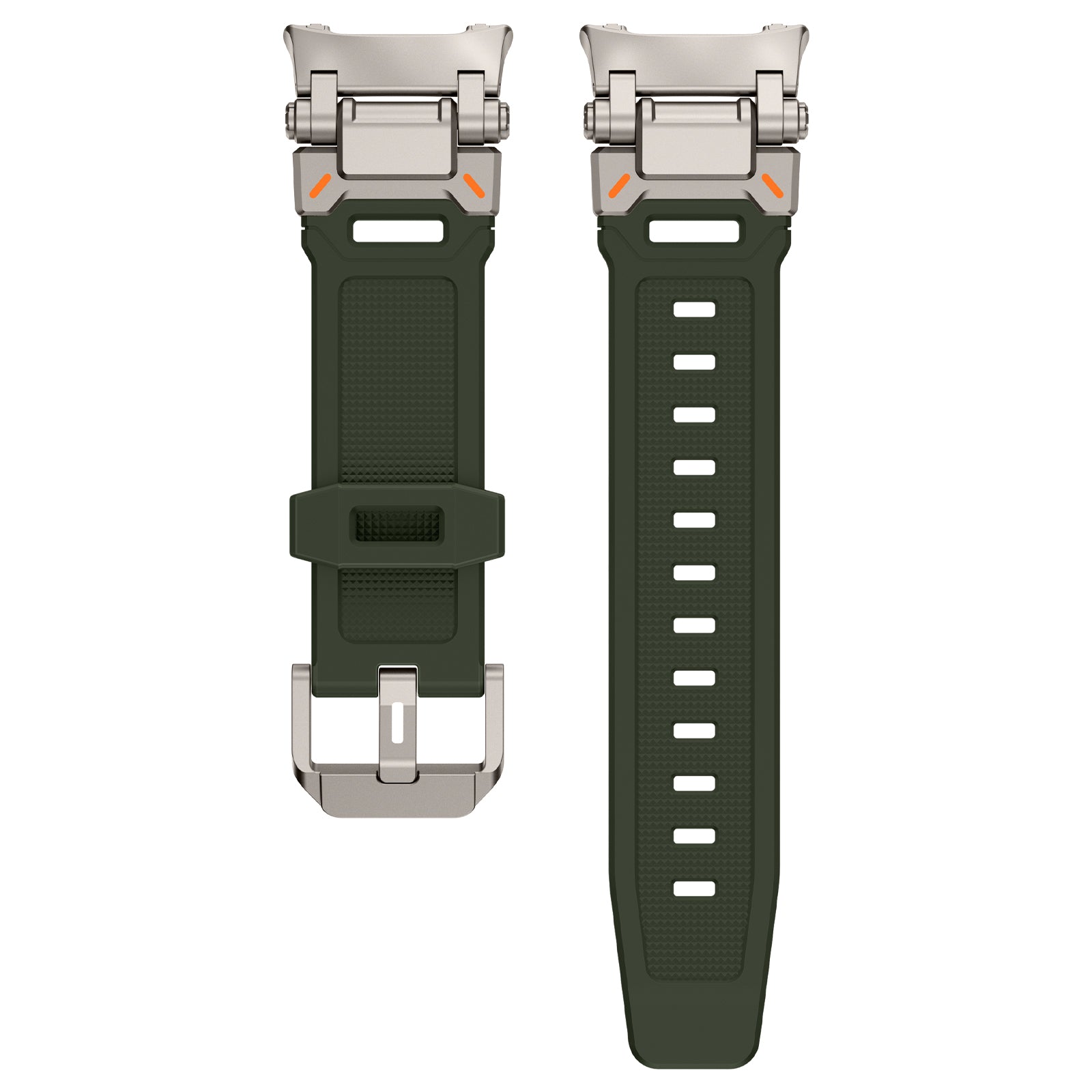 Bracelet silicone 'Explorer' Samsung Galaxy Watch 8 44mm (vert avec titane)