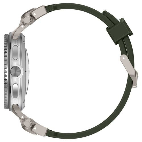 Samsung Galaxy Watch 8 Classic 'Explorer' Silicone Strap (Green with Titanium)