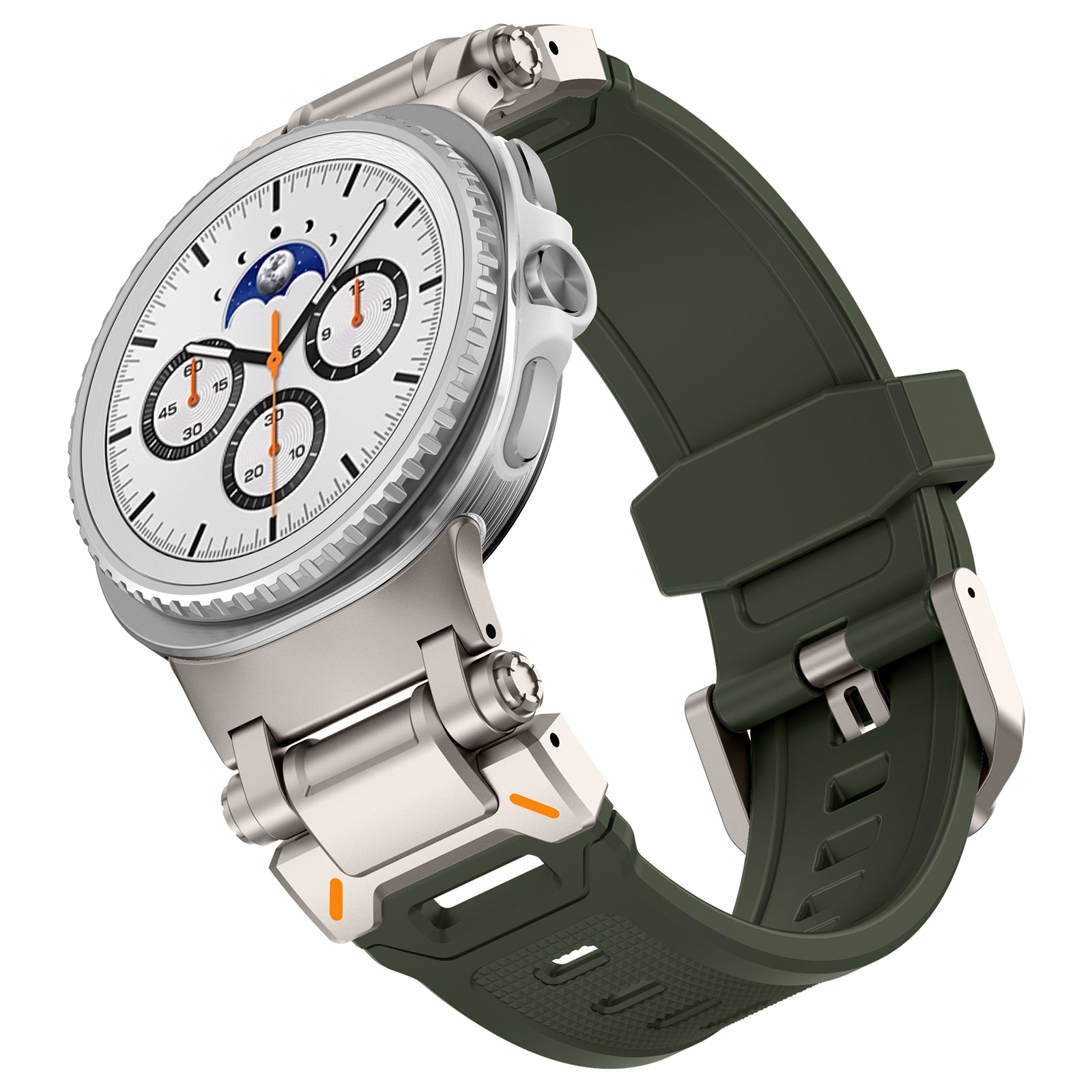 Bracelet silicone 'Explorer' Samsung Galaxy Watch 8 44mm (vert avec titane)