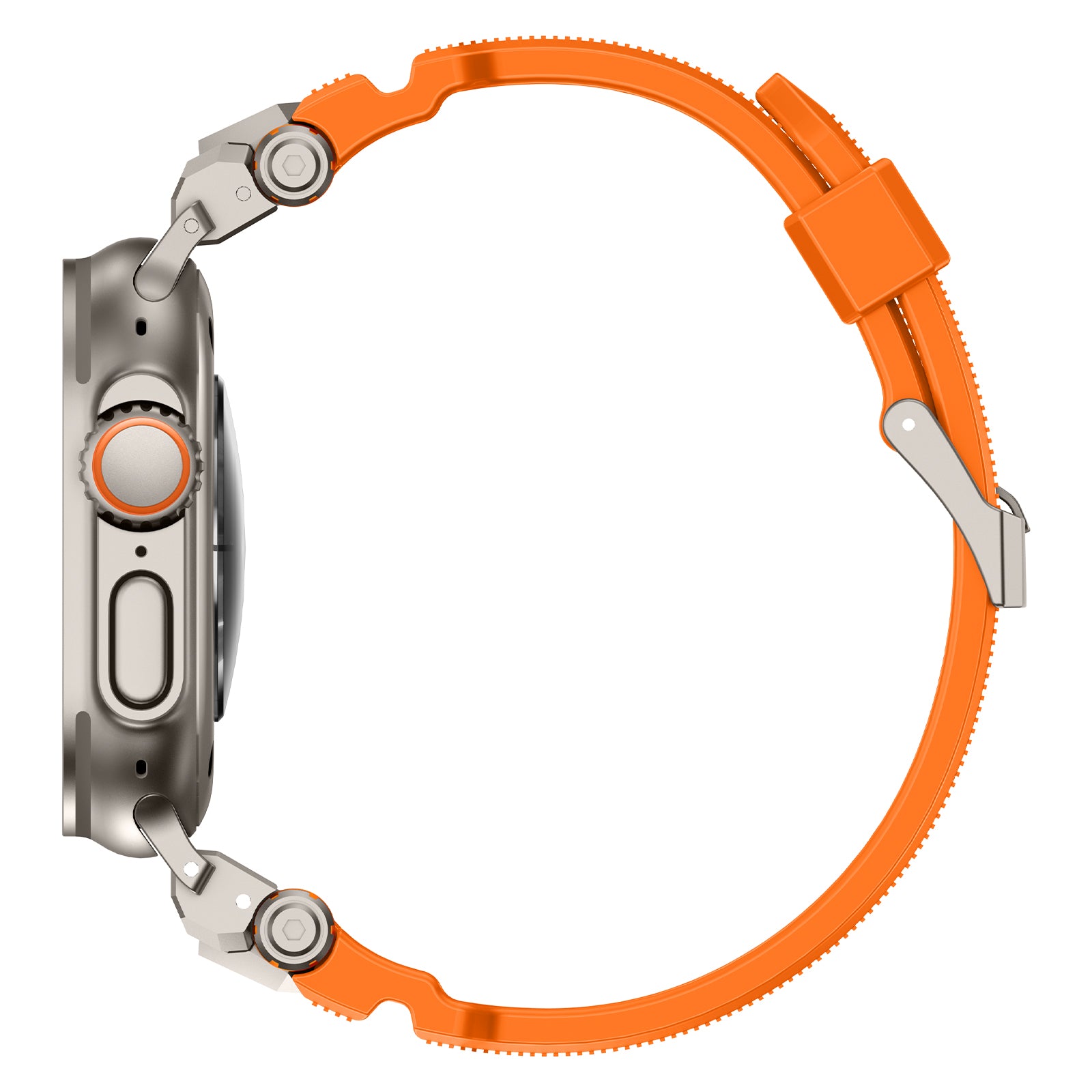 Bracelet silicone 'Adventurer' Apple Watch (orange avec titane)
