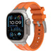 Apple Watch Luxury Liquid Silicone Strap (Orange/Titanium)