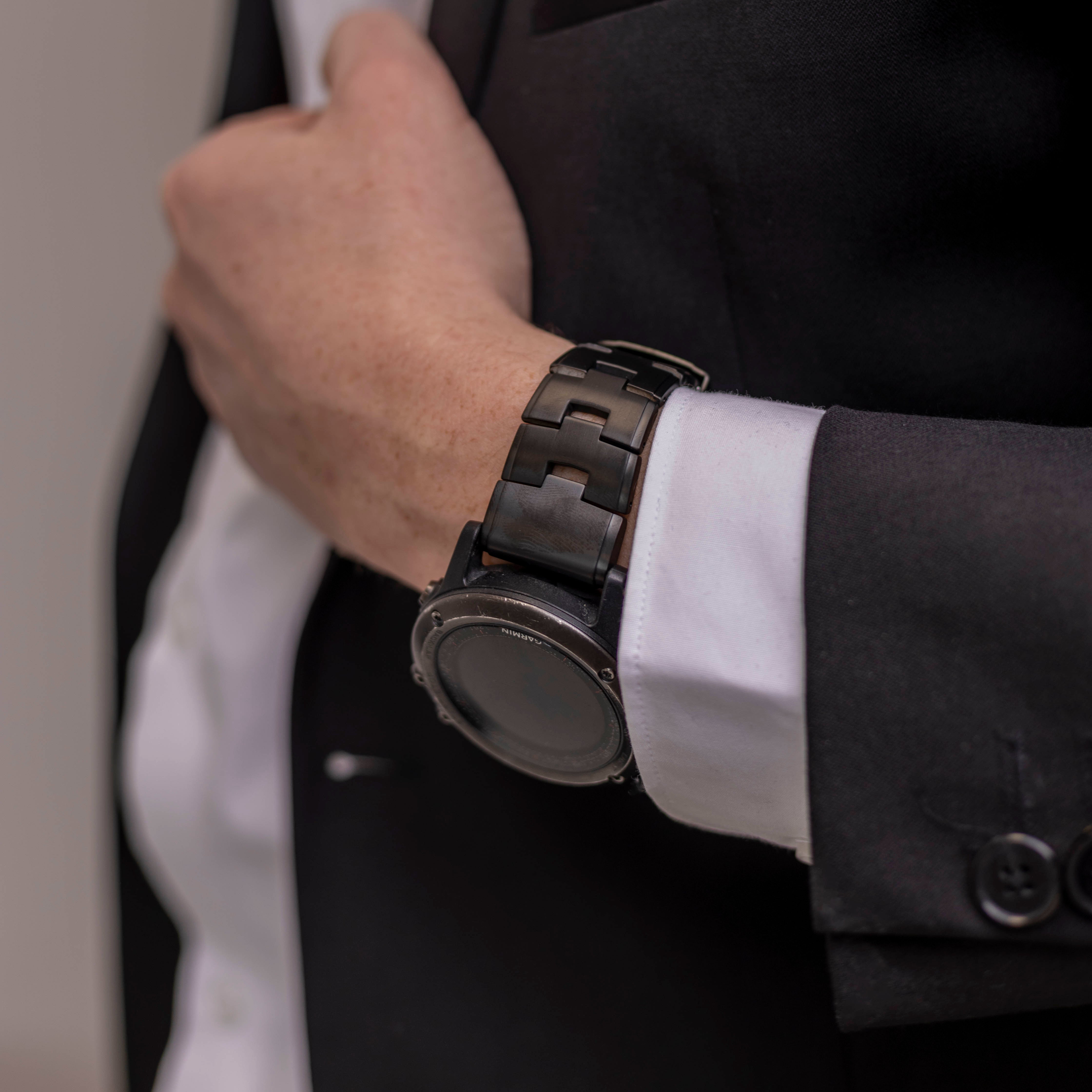 Bandz Bracelet titane 'Classic' Garmin Fenix 7x (noir)