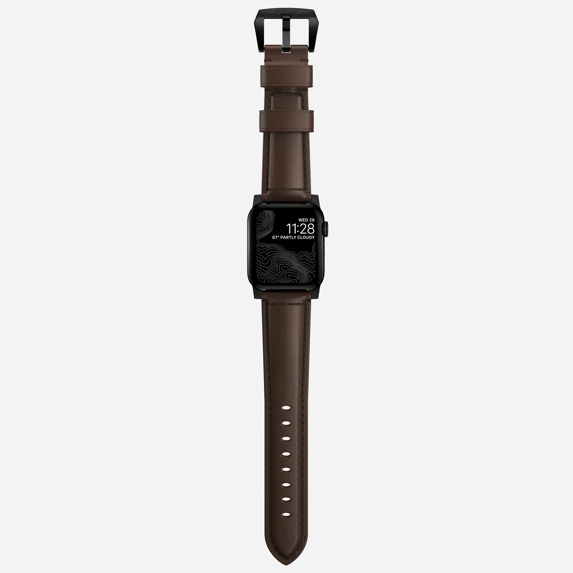 Nomad Bracelet cuir tradicional Apple Watch (marron/noir)