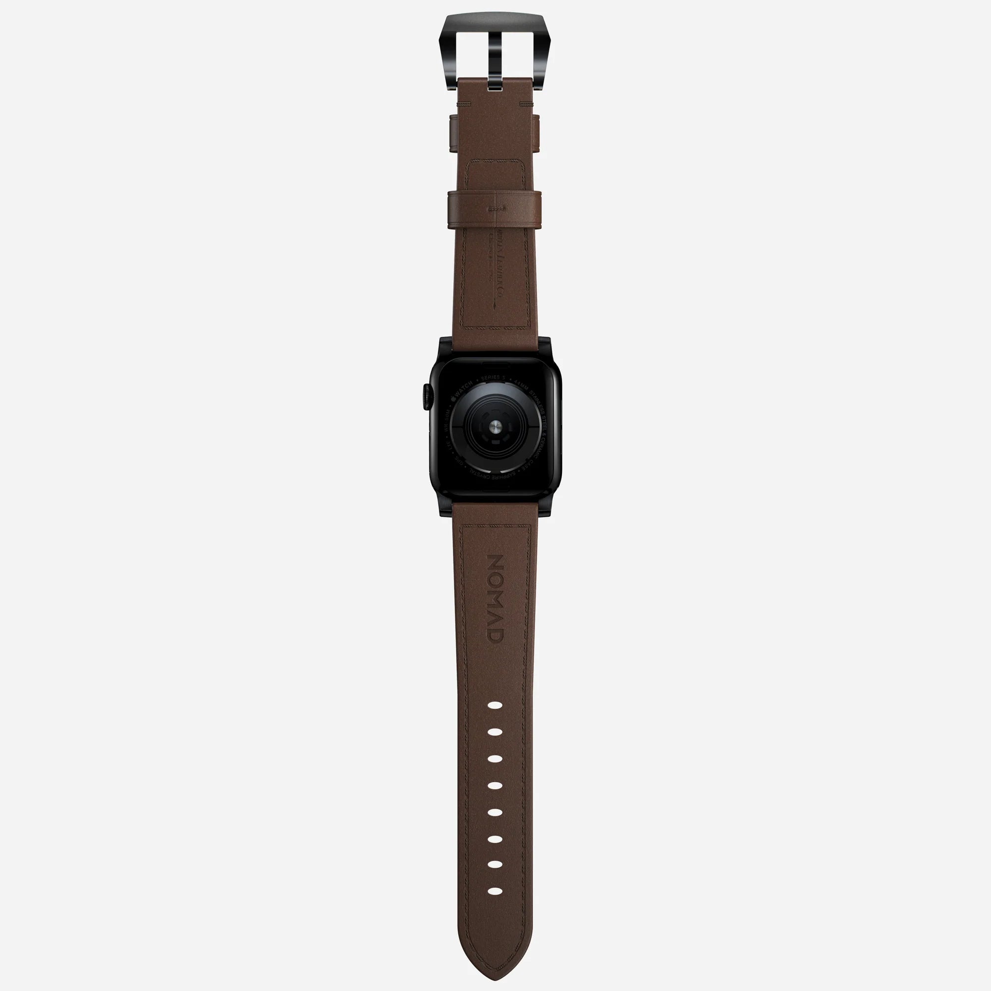 Nomad Bracelet cuir tradicional Apple Watch (marron/noir)