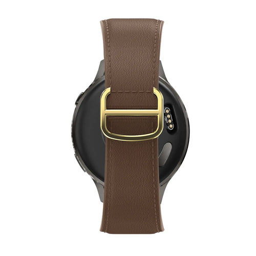 Bandz Bracelet cuir 'D-Type' Samsung Galaxy Watch 7 - 40mm (marron foncé)