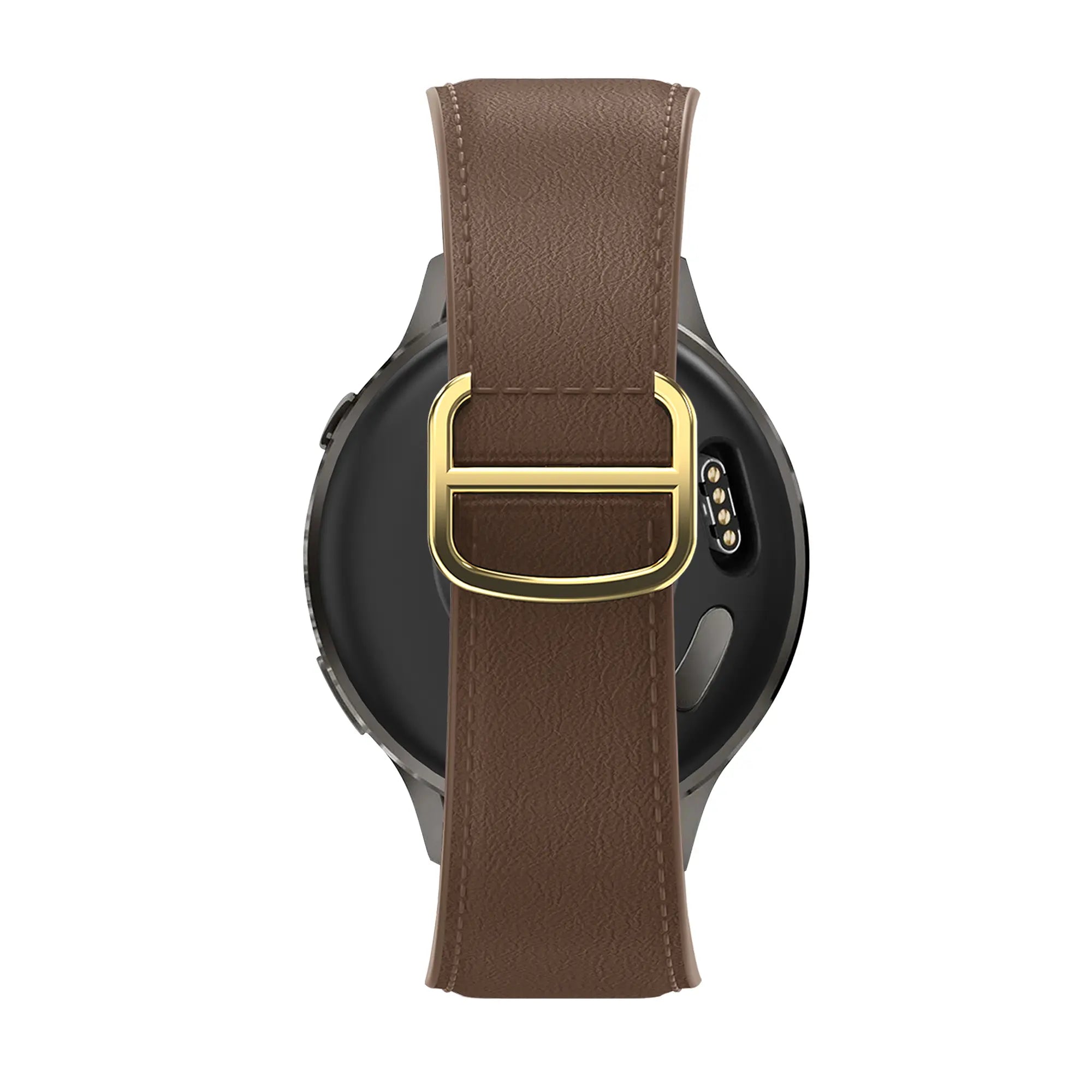 Bandz Actyve Smartwatch 20mm Leather Strap 'D-Type' (Dark Brown)