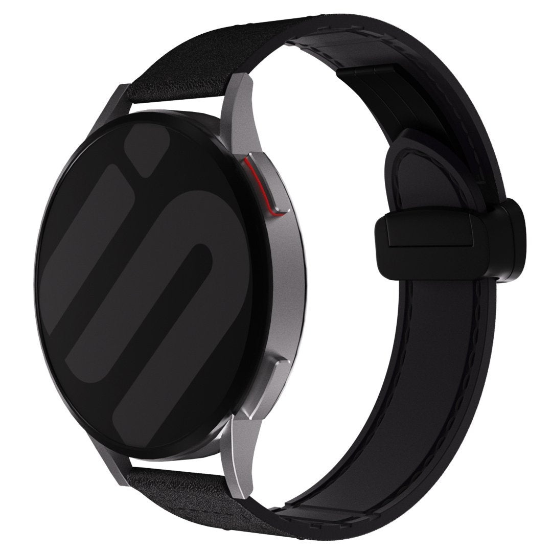 Bracelet cuir avec boucle Amazfit Balance 2 (noir)