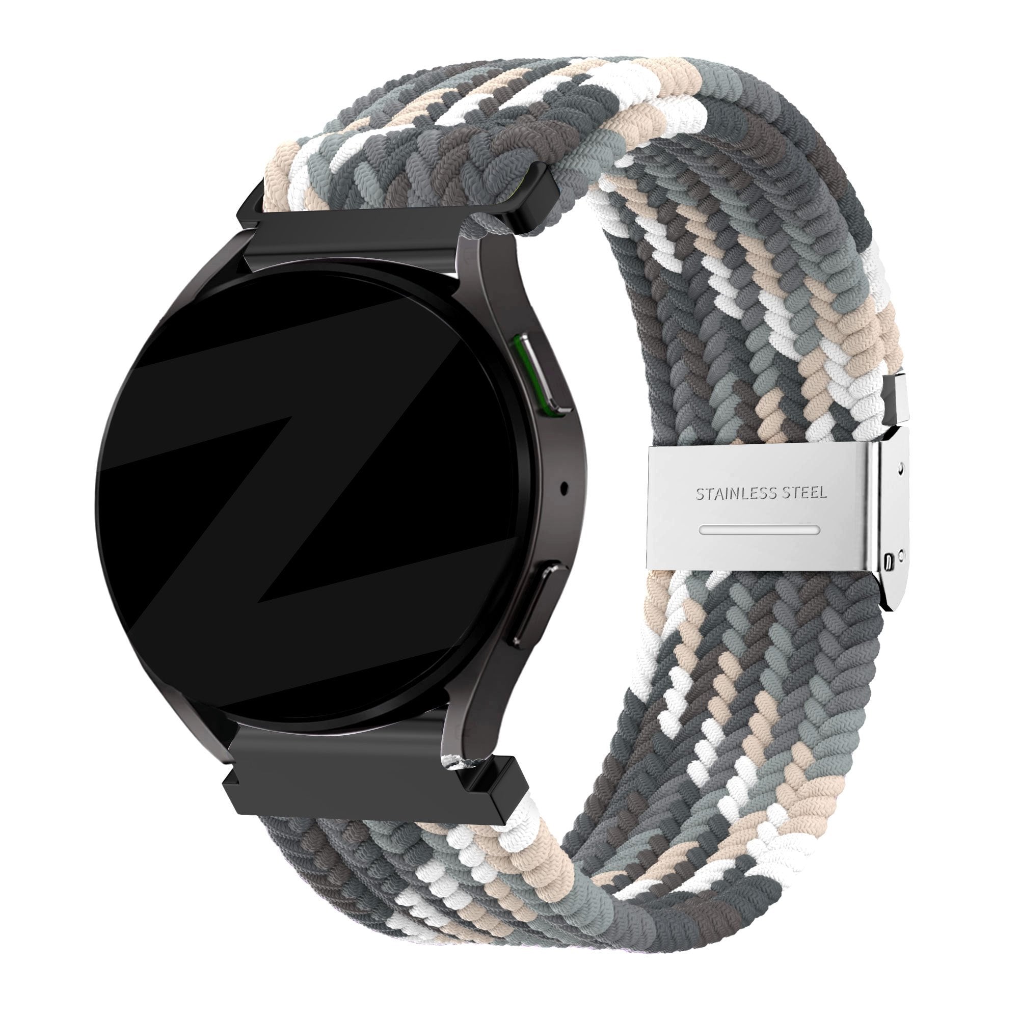Bandz Bracelet nylon tressé Garmin Vivoactive 5 (mandala noir)