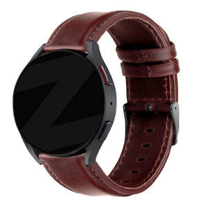 Bandz Bracelet cuir 'Classic' Oppo Watch X2 (marron foncé)