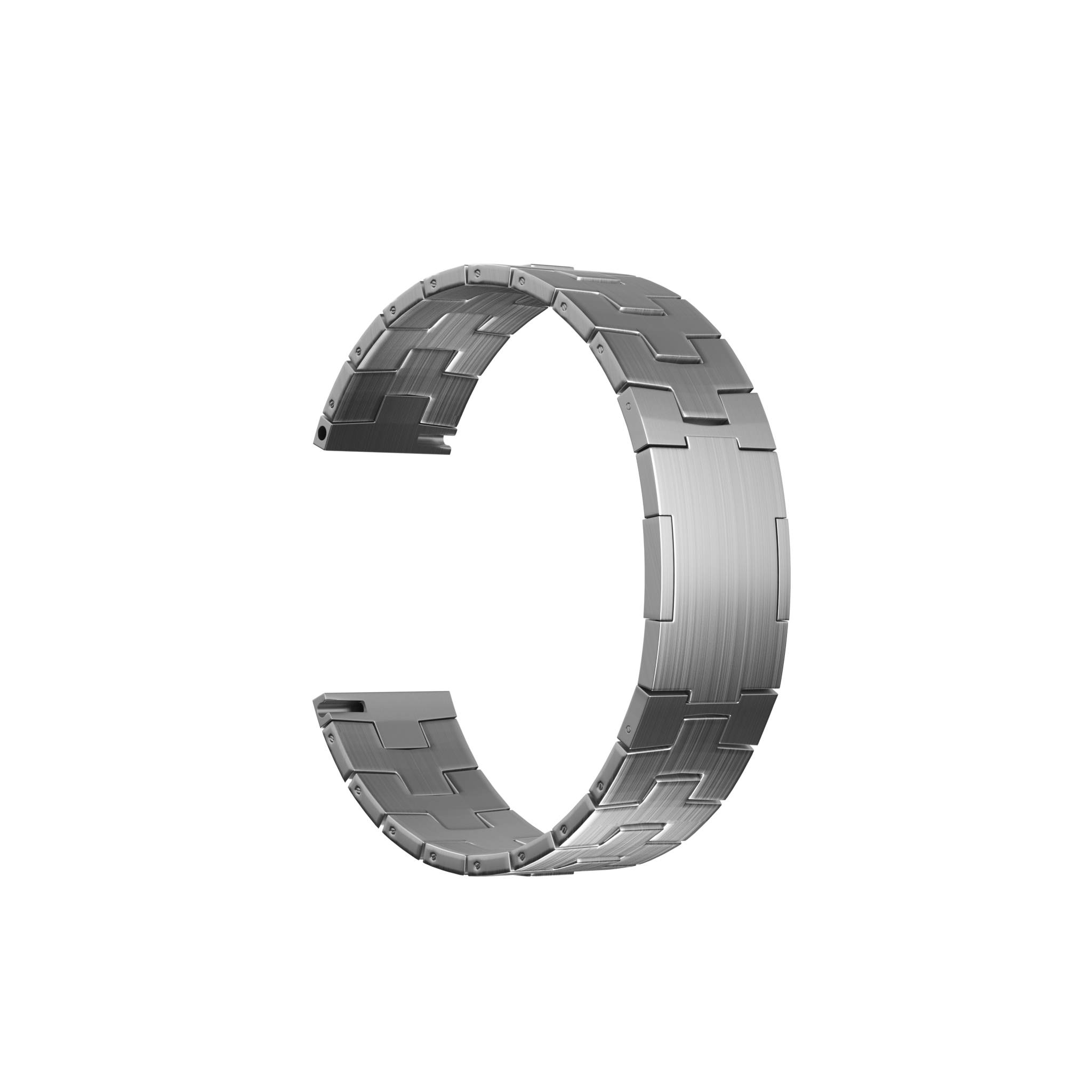 Suunto Vertical Titanium Grain Strap (Flat Buckle) (Silver)