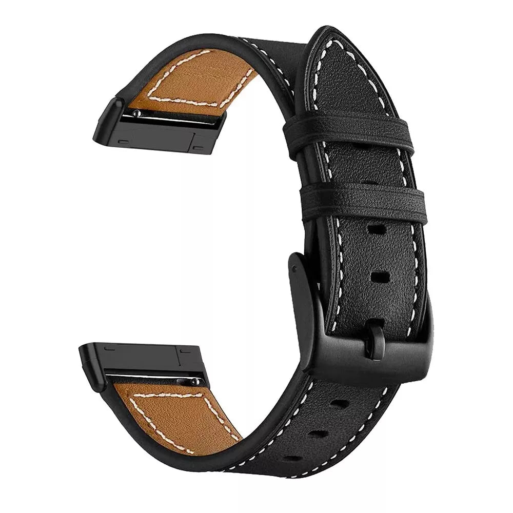 Fitbit Sense Modern Leather Strap (Black)