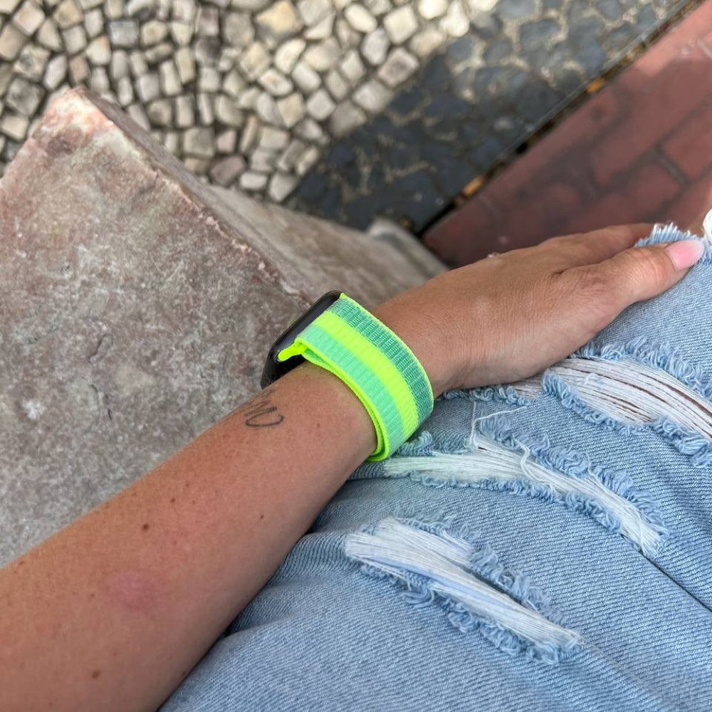 Bracelet nylon Apple Watch Ultra (vert/jaune)