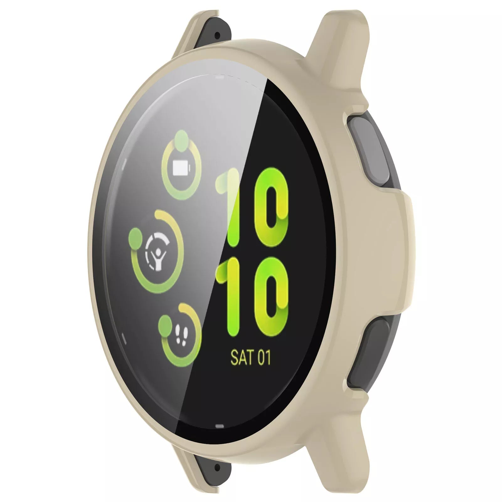 Coque rigide avec verre Garmin Vivoactive 5 (beige)