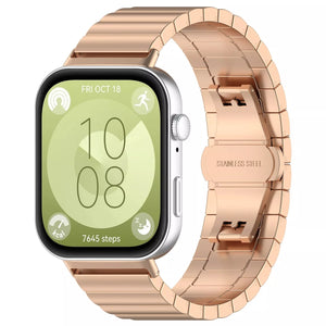 Bracelet acier de luxe Huawei Watch Fit 4 (rose doré)