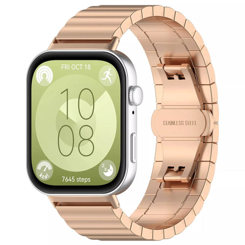 Huawei Watch Fit 4 Pro Luxury Metal Strap (Rose Gold)