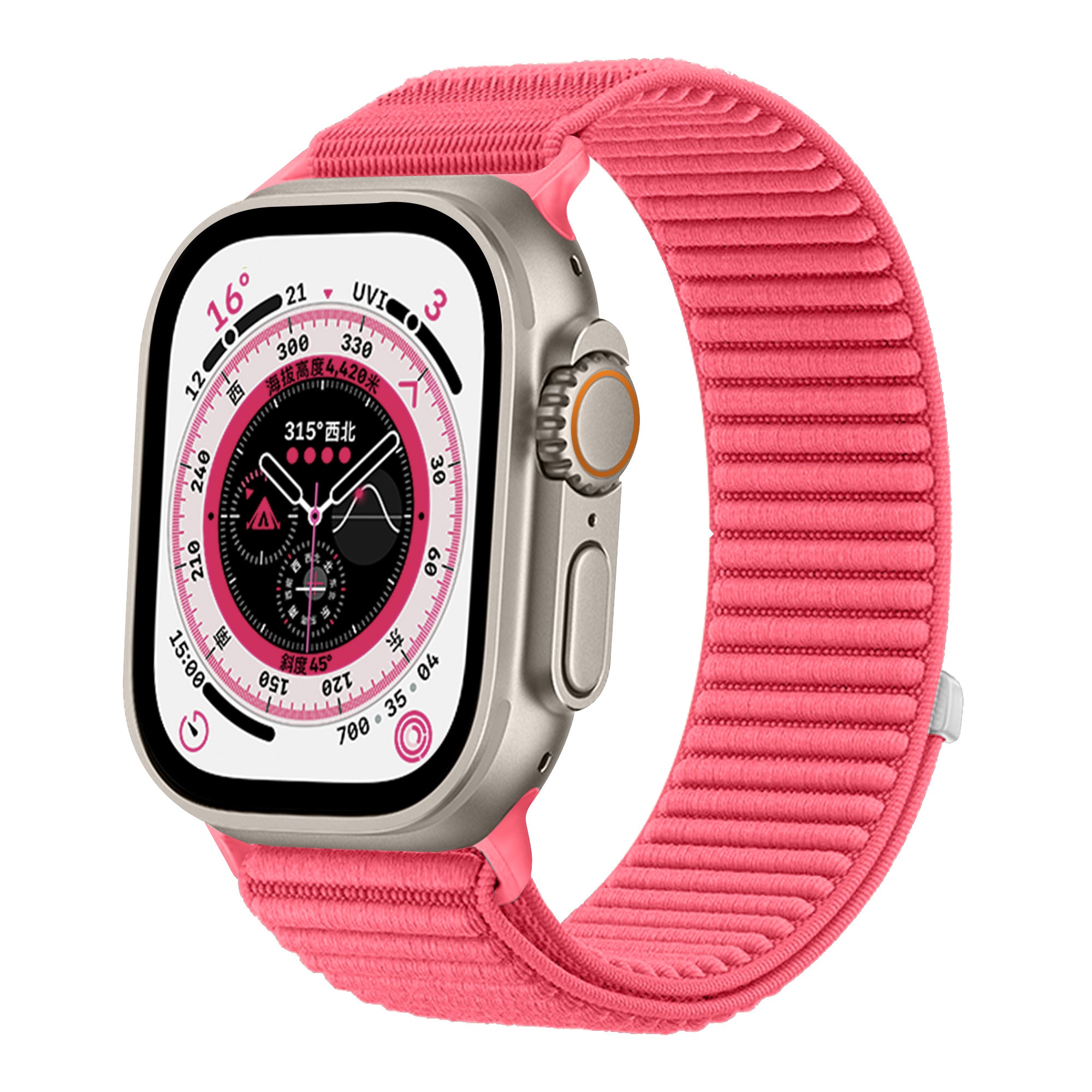 Strap-it Bracelet nylon Wave Apple Watch (pastèque)