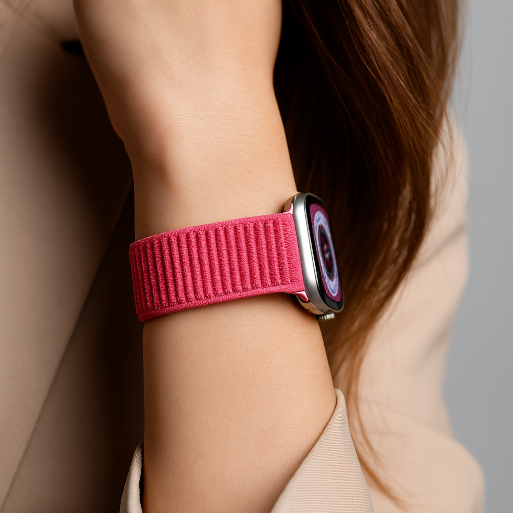 Strap-it Bracelet nylon Wave Apple Watch (pastèque)
