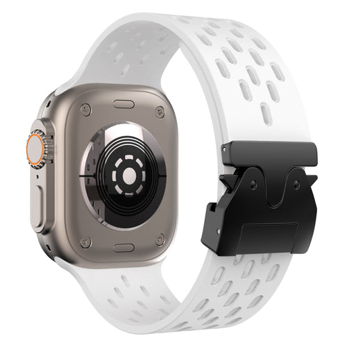 Bracelet silicone air avec P-buckle pour Apple Watch (blanc)