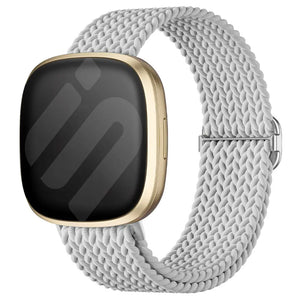 Fitbit Versa 4 Adjustable Woven Strap (Light Grey)