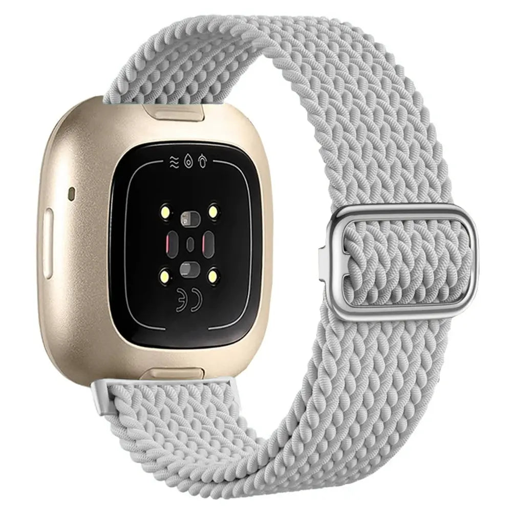 Fitbit Versa 4 Adjustable Woven Strap (Light Grey)