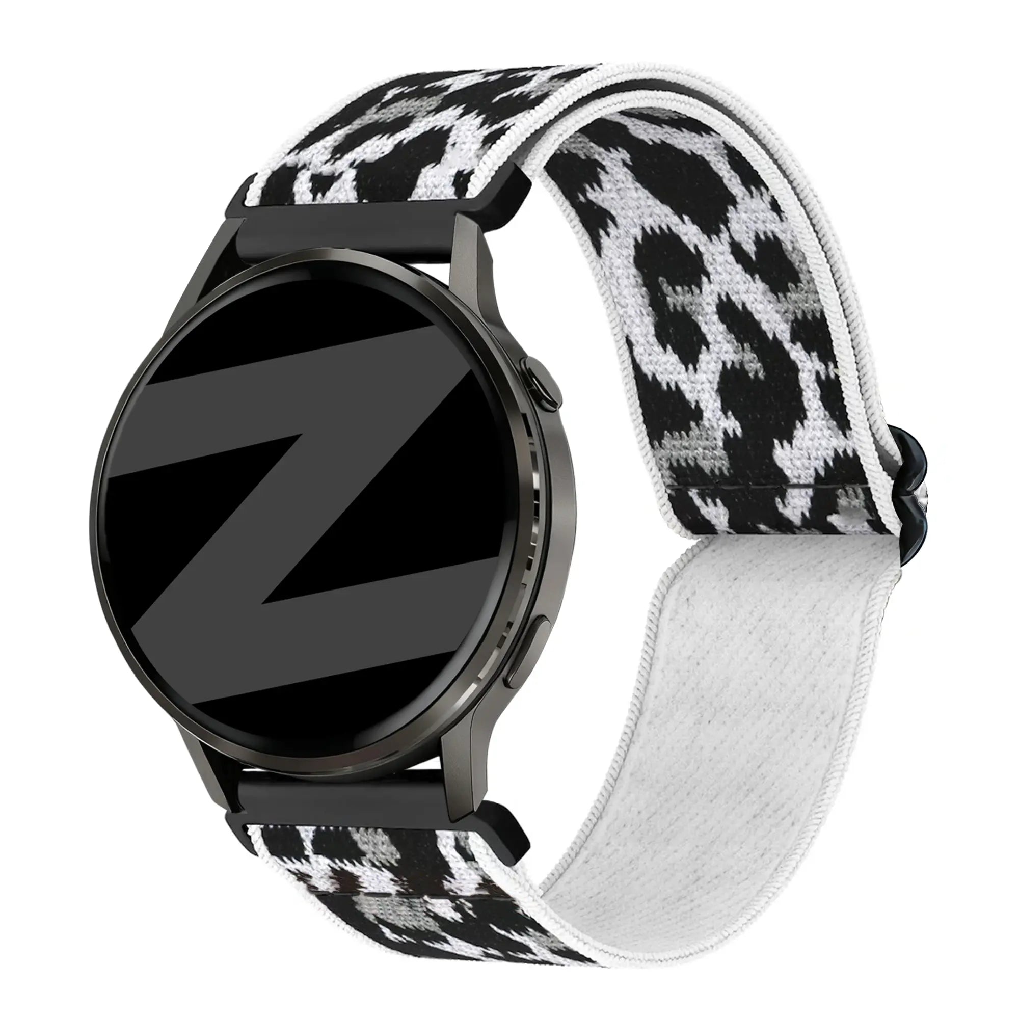 Bandz Bracelet nylon élastique Oozoo Smartwatch 20mm (léopard blanc)