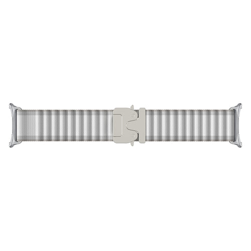 Samsung Galaxy Watch 8 - 40mm Outdoor Nylon Strap with P-Buckle (White with Silver)
