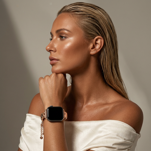 xoxo Wildhearts Bracelet acier 'hearts' Apple Watch (or rose)