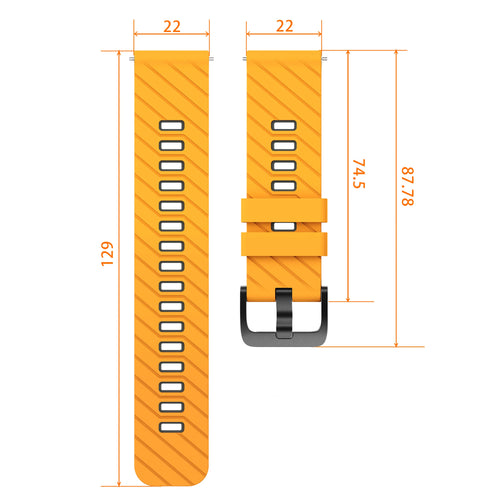 Motorola Moto Watch - 47mm Twill Sport Strap (Dark Yellow/Grey)