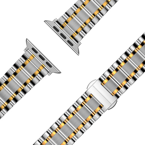 Bandz Apple Watch Ultra Steel Link Strap 'Deluxe' (Silver/Gold)