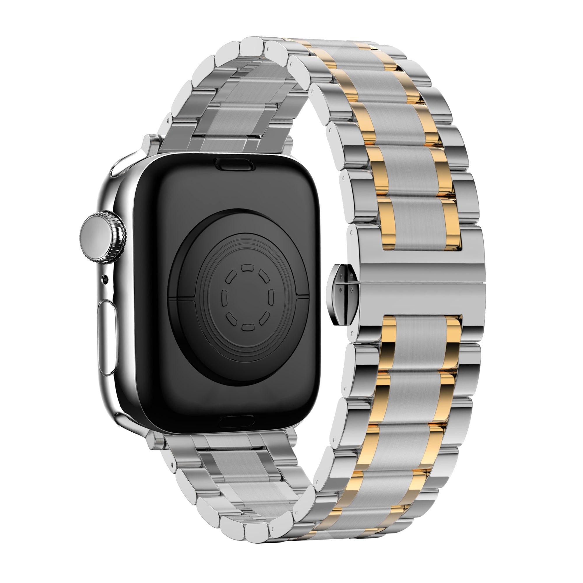 Bandz Apple Watch Ultra Steel Link Strap 'Deluxe' (Silver/Gold)