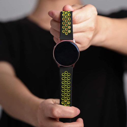 Bracelet sport Fossil Gen 4 Explorist HR (noir/jaune)