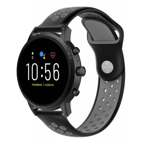 Bracelet sport Fossil Gen 4 Explorist HR (noir/gris)