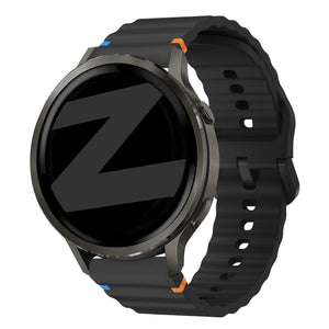 Bandz Bracelet silicone ondulé Garmin Forerunner 265 (noir)