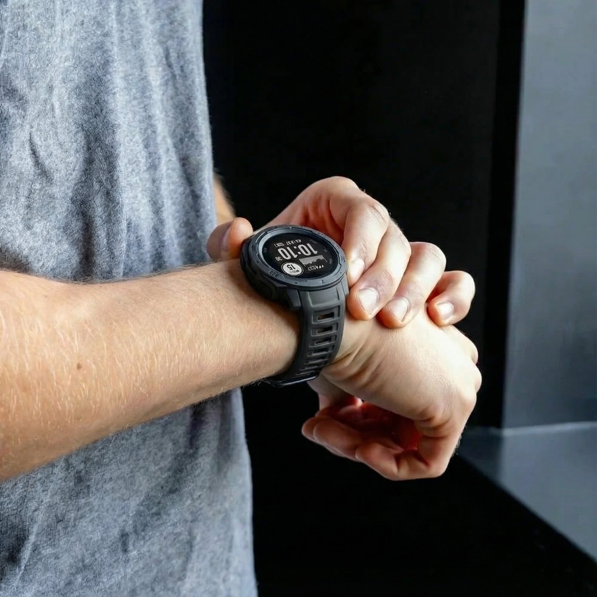 Bracelet silicone Garmin Instinct 1 / 2  (noir)