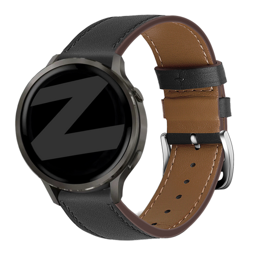 Bandz Bracelet cuir 'Deluxe' Garmin Approach S42 (noir)