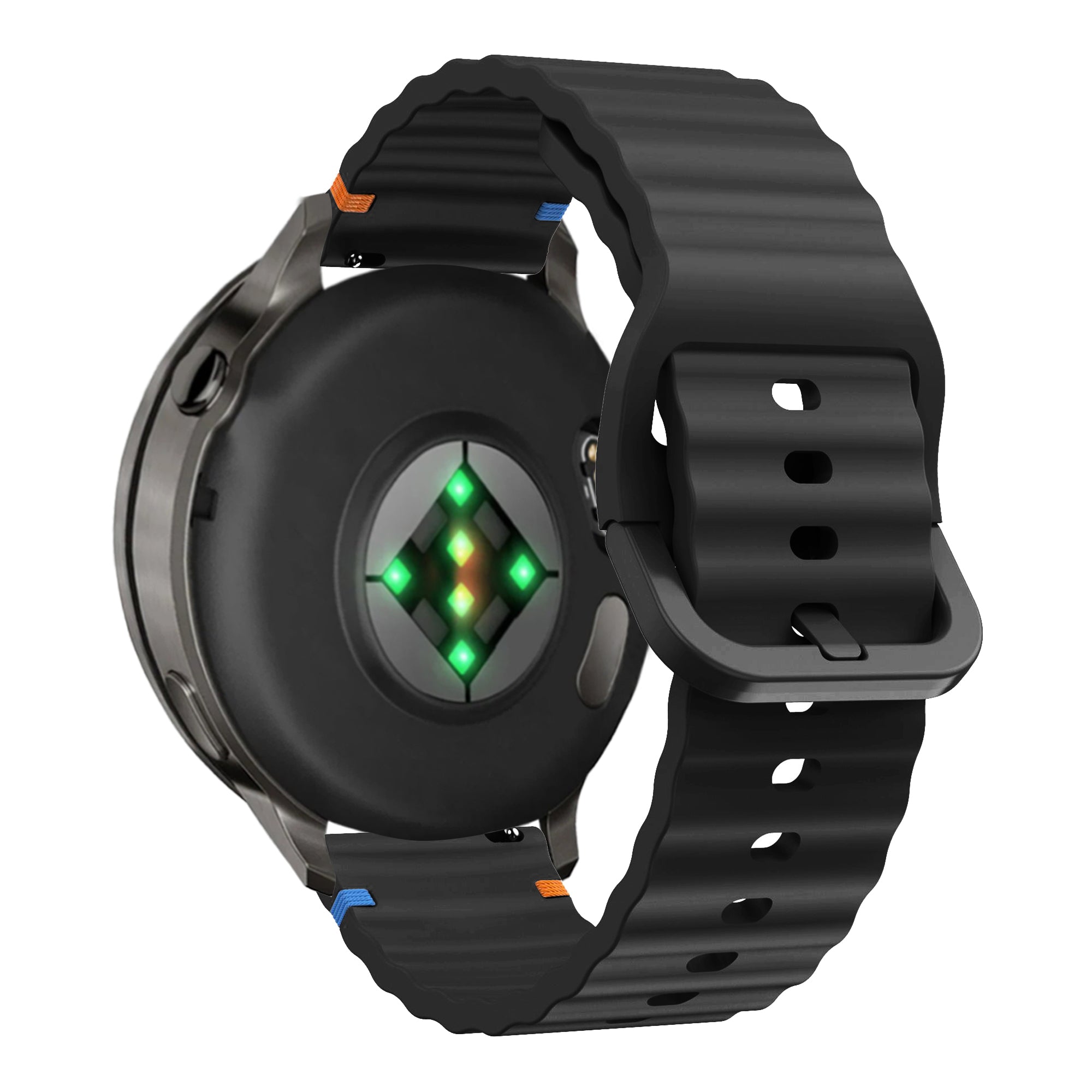 Bandz Bracelet silicone ondulé Garmin Forerunner 265 (noir)