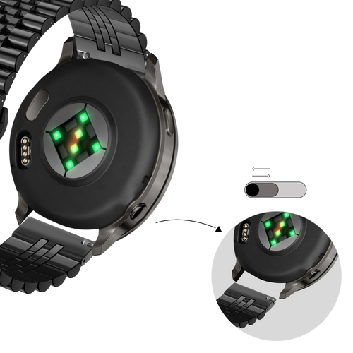 Bandz Garmin Vivomove Style Steel Strap 'Jubilee' (Black)